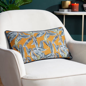 Ebon Wilds Nkiru 30x50 Feather Filled Cushion Saffron - Canwell Interiors Limited - Riva