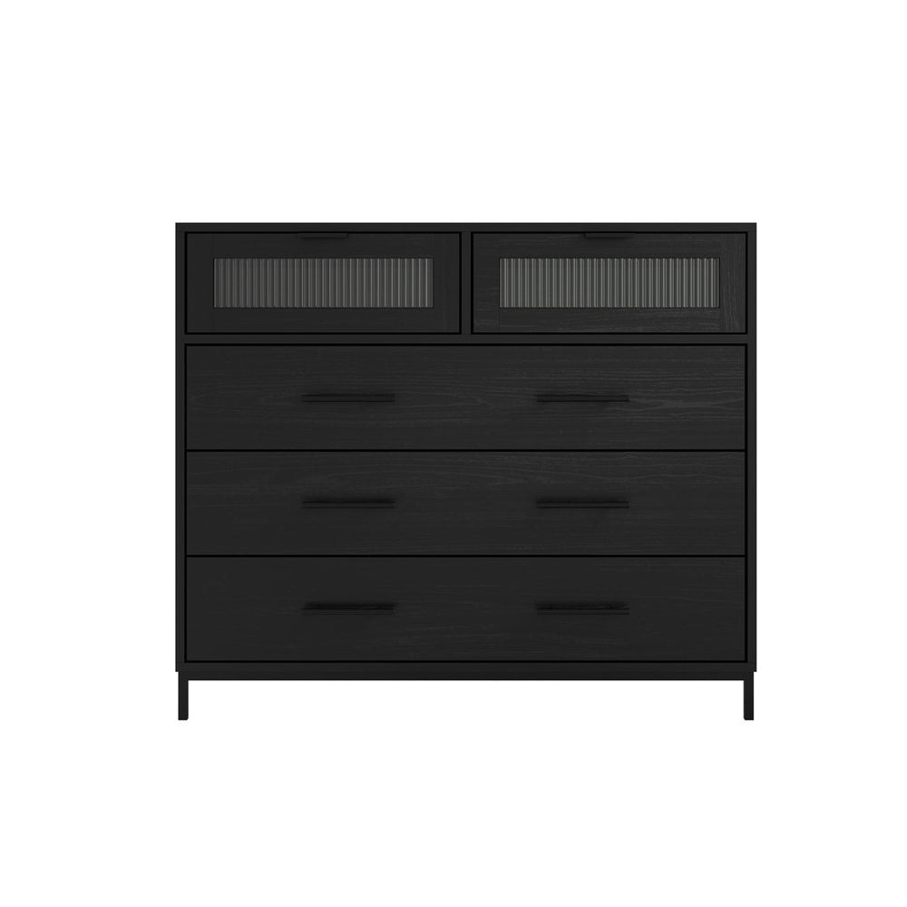 Edison Matte Black & Reeded Chest - Canwell Interiors Limited - Canwell