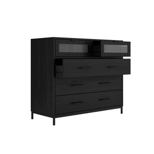 Edison Matte Black & Reeded Chest - Canwell Interiors Limited - Canwell
