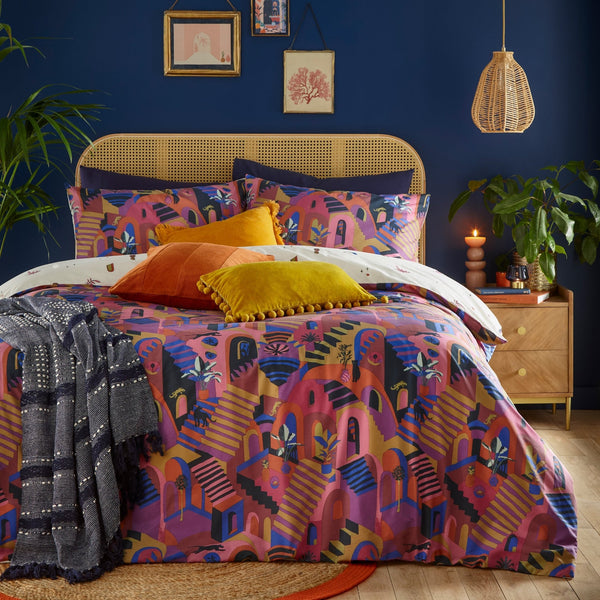 Eivissa Super King Duvet Set Magenta - Canwell Interiors Limited - Riva