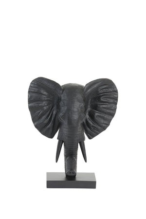 ELEPHANT Ornament — On Base Matt Black - Canwell Interiors Limited - Light & Living