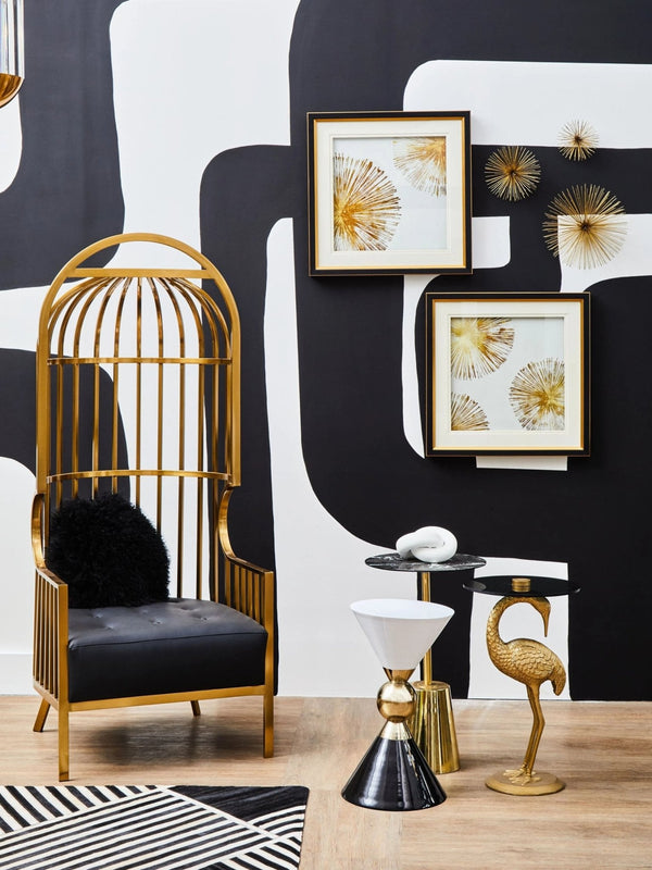 Eliza Brushed Gold Dome Cage Chair - XShowhome Limited - Xshowhome
