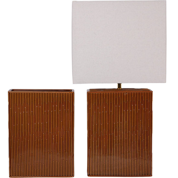 Elk Square Terracotta Ceramic Table Lamp with Shade - XShowhome Limited - Libra