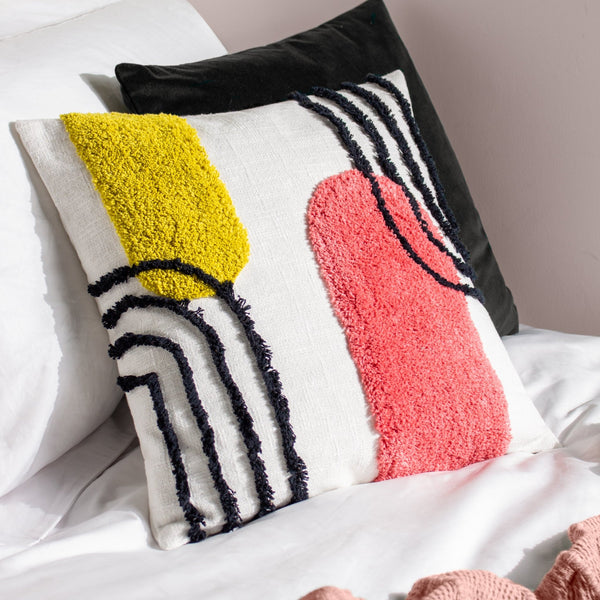 Elmer 45x45 Feather Filled Cushion Citrus & Pink - Canwell Interiors Limited - Riva