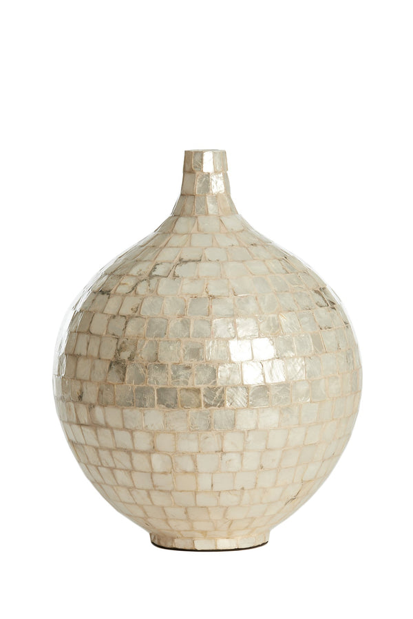 ELORZA Decorative Vase — Cream - Canwell Interiors Limited - Light & Living