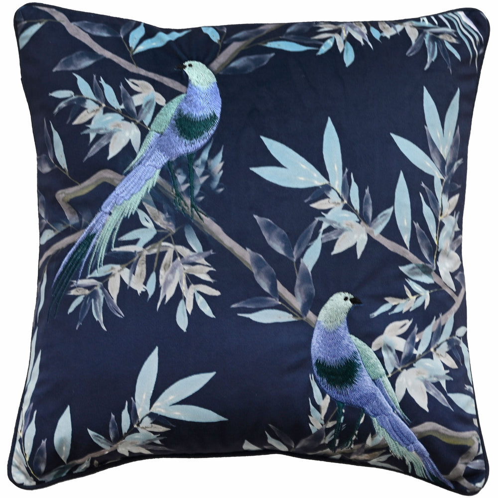 Emb Blue Birds with Trees 45x45 - Canwell Interiors Limited - Malini