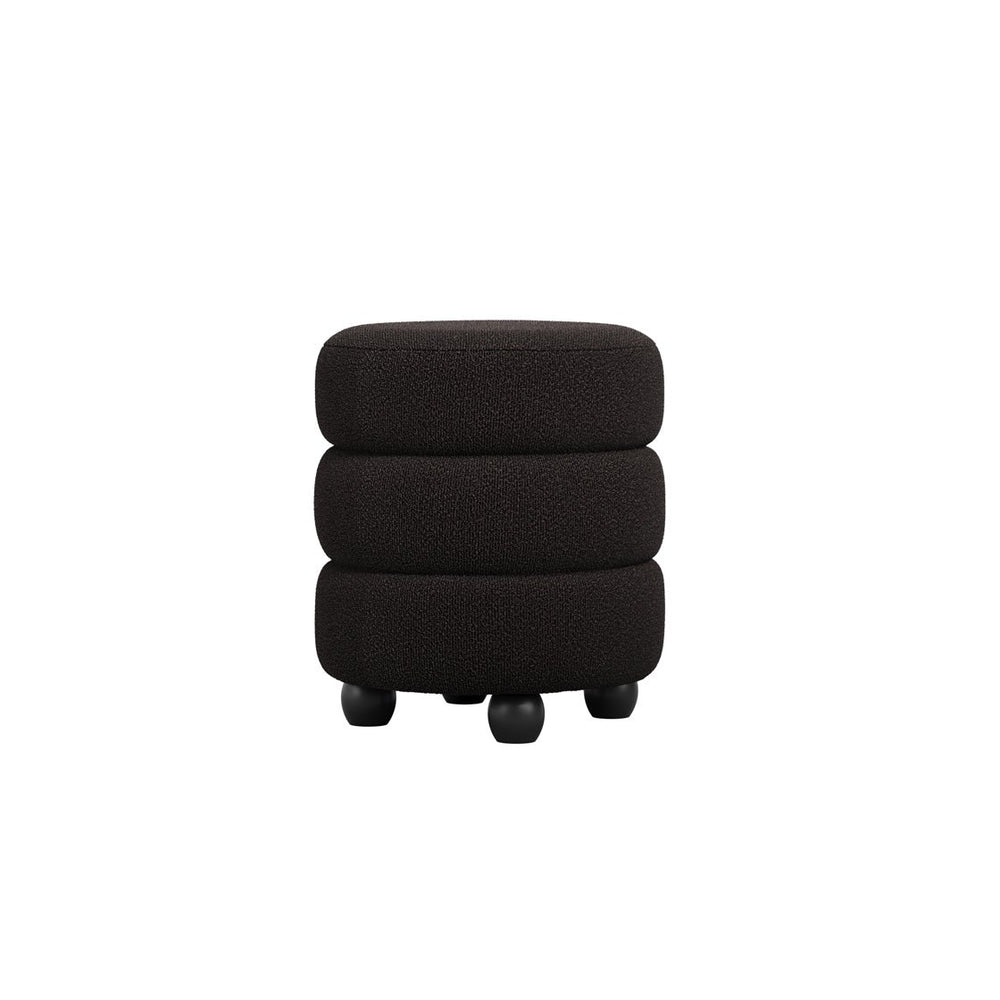 Emi Black & Black Pouffe - Canwell Interiors Limited - Canwell