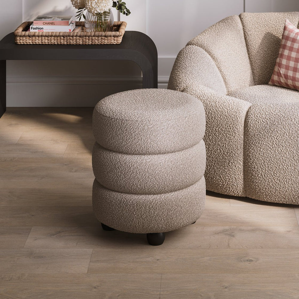 Emi Buff & Black Pouffe - Canwell Interiors Limited - Canwell