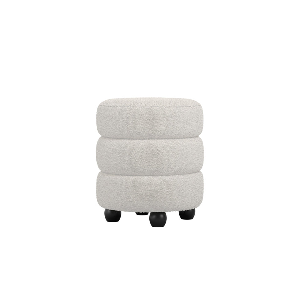 Emi Ivory & Black Pouffe - Canwell Interiors Limited - Canwell