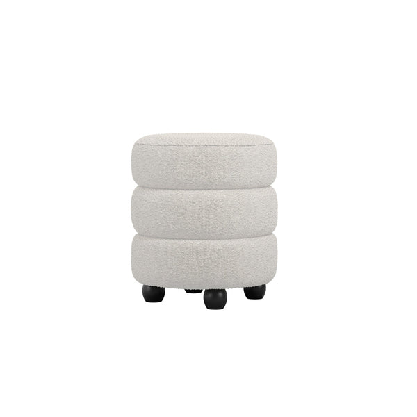 Emi Ivory & Black Pouffe - Canwell Interiors Limited - Canwell