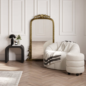 Emi Ivory & Black Pouffe - Canwell Interiors Limited - Canwell