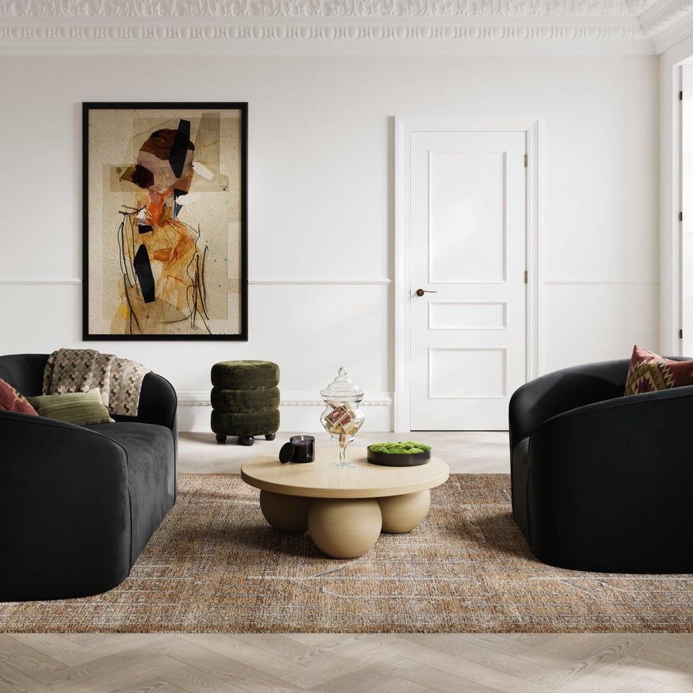 Emi Olive & Black Pouffe - XShowhome Limited - Canwell