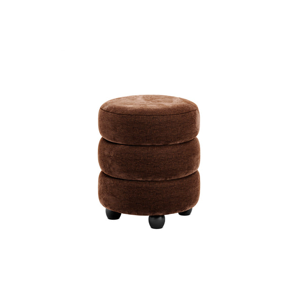 Emi Brandy & Black Pouffe | Xshowhome