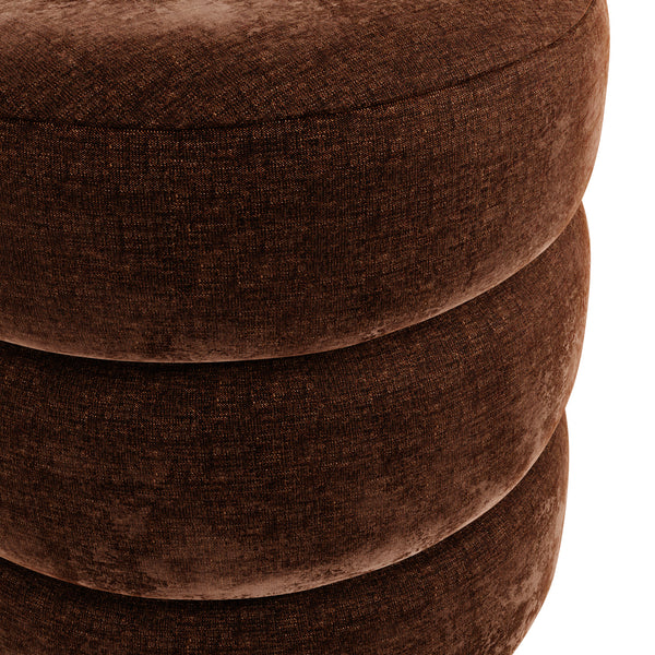 Emi Brandy & Black Pouffe | Xshowhome