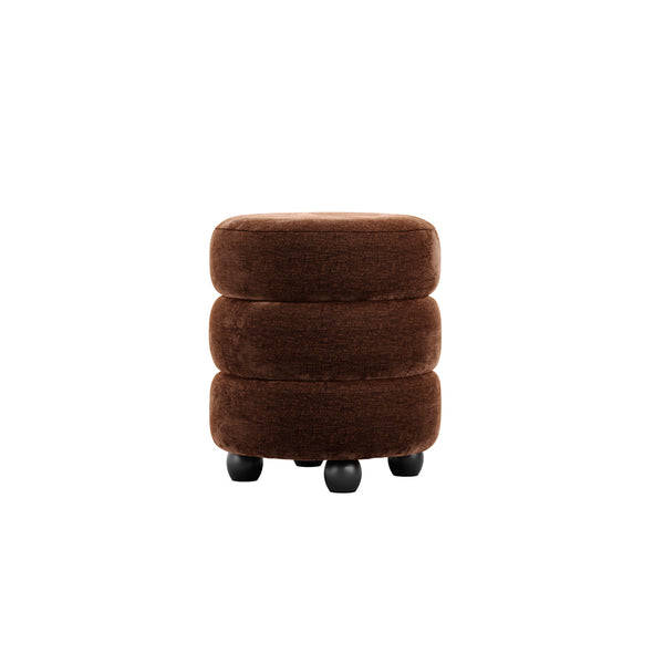 Emi Brandy & Black Pouffe | Xshowhome
