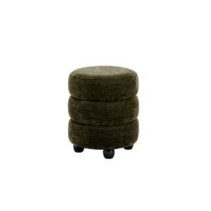 Emi Olive & Black Pouffe | Xshowhome