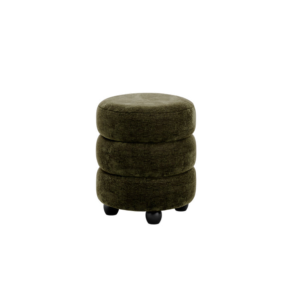 Emi Olive & Black Pouffe | Xshowhome