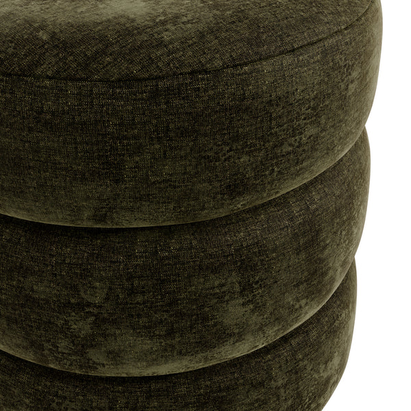 Emi Olive & Black Pouffe | Xshowhome