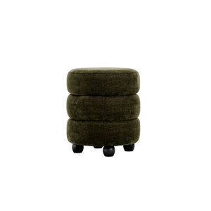 Emi Olive & Black Pouffe | Xshowhome