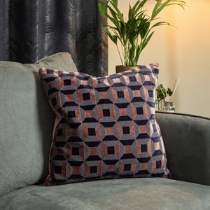 Empire 45x45 Feather Filled Cushion Blush & Navy - Canwell Interiors Limited - Riva