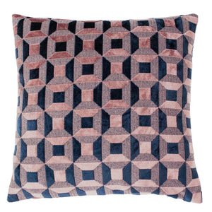 Empire 45x45 Feather Filled Cushion Blush & Navy - Canwell Interiors Limited - Riva