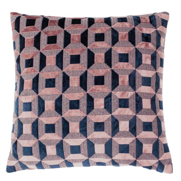 Empire 45x45 Feather Filled Cushion Blush & Navy - Canwell Interiors Limited - Riva