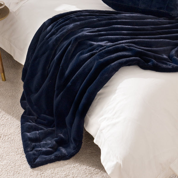Empress Throw 140x200 Navy - Canwell Interiors Limited - Riva