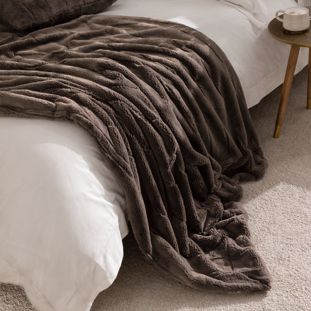 Empress Throw 140x200 Taupe - Canwell Interiors Limited - Riva