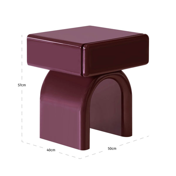 End table Bennet burgundy 1 - drawer - Canwell Interiors Limited - Richmond