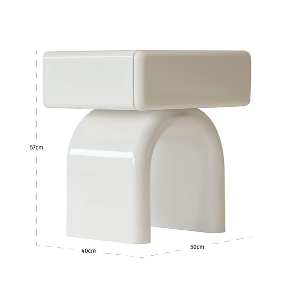 End table Bennet coconut milk 1 - drawer - Canwell Interiors Limited - Richmond