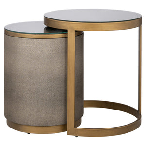 End table Bloomville brass shagreen incl. glass (Set of 2) - XShowhome Limited - Richmond