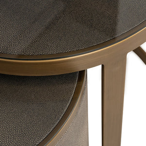End table Bloomville brass shagreen incl. glass (Set of 2) - XShowhome Limited - Richmond