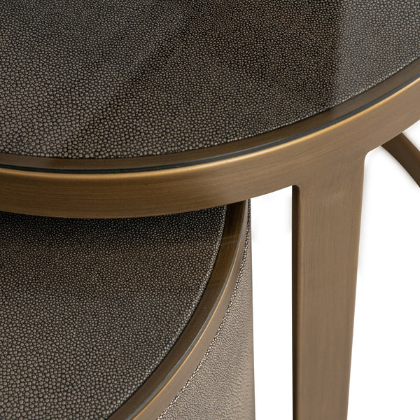 End table Bloomville brass shagreen incl. glass (Set of 2) - XShowhome Limited - Richmond