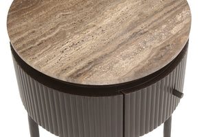End table Russo brown - brown, W{"value":40.0,"unit":"CENTIMETERS"} H{"value":70.0,"unit":"CENTIMETERS"} D{"value":40.0,"unit":"CENTIMETERS"} - Canwell Interiors Limited - Richmond