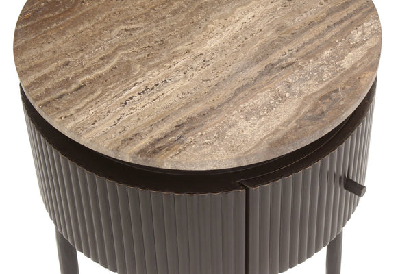 End table Russo brown - brown, W{"value":40.0,"unit":"CENTIMETERS"} H{"value":70.0,"unit":"CENTIMETERS"} D{"value":40.0,"unit":"CENTIMETERS"} - Canwell Interiors Limited - Richmond