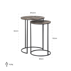 End table Tulum brushed gold (Set of 2) - Canwell Interiors Limited - Richmond