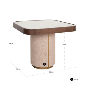 End table Willox brown including glass - Canwell Interiors Limited - Richmond