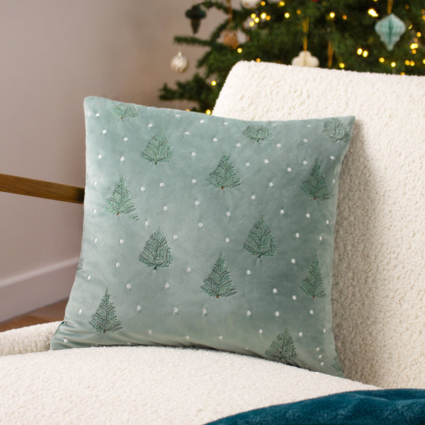 Evergreen Classic Tree 43x43 Feather Filled Cushion Green - Canwell Interiors Limited - Riva