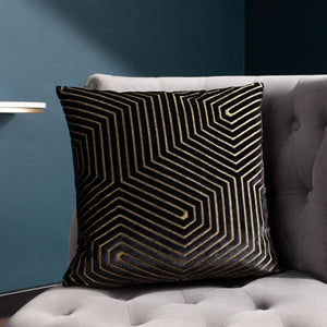 Evoke 45x45 Feather Filled Cushion Black - Canwell Interiors Limited - Riva