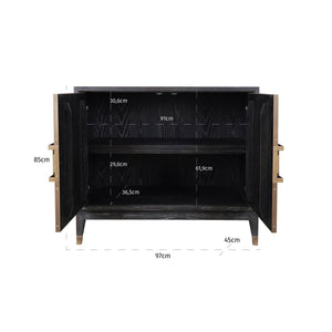 Ex - Display Bloomville 2 - Door Sideboard – Brass & Shagreen Finish - Canwell Interiors Limited - Xshowhome