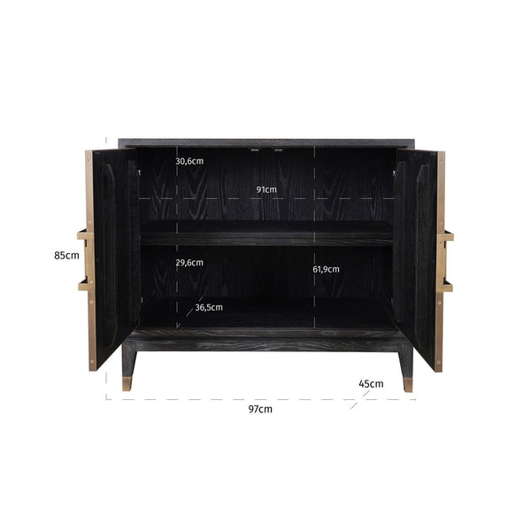 Ex - Display Bloomville 2 - Door Sideboard – Brass & Shagreen Finish - Canwell Interiors Limited - Xshowhome