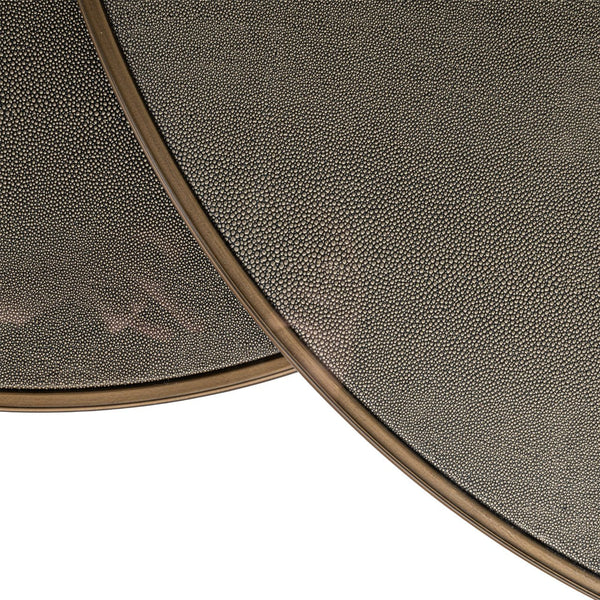 Ex - Display Bloomville Coffee Table – Brass Shagreen (Set of 2) - Canwell Interiors Limited - Xshowhome