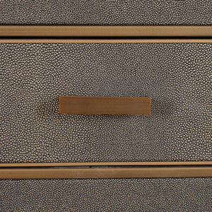 Ex - Display Bloomville Nightstand – Brass Shagreen incl. Glass Top - Canwell Interiors Limited - Xshowhome