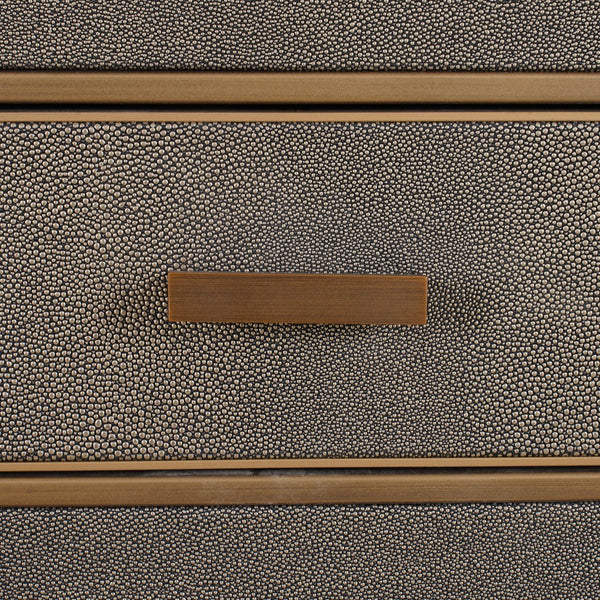 Ex - Display Bloomville Nightstand – Brass Shagreen incl. Glass Top - Canwell Interiors Limited - Xshowhome
