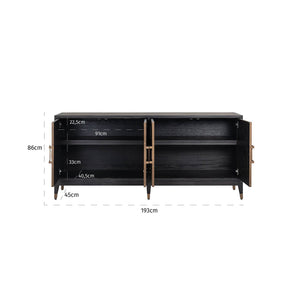 Ex - Display Bloomville Sideboard – 4 - Door, Shagreen - Canwell Interiors Limited - Xshowhome