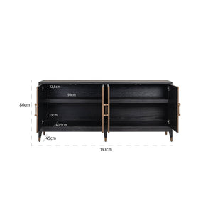 Ex - Display Bloomville Sideboard – 4 - Door, Shagreen - Canwell Interiors Limited - Xshowhome