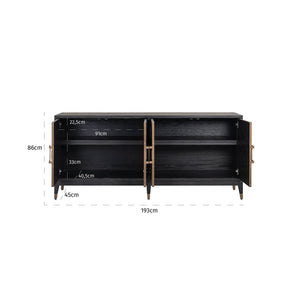 Ex - Display Bloomville Sideboard – Brass & Shagreen Finish - Canwell Interiors Limited - Xshowhome