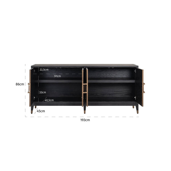 Ex - Display Bloomville Sideboard – Brass & Shagreen Finish - Canwell Interiors Limited - Xshowhome