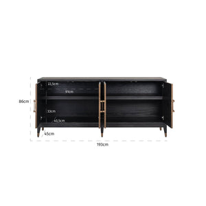 Ex - Display Bloomville Sideboard – Brass & Shagreen Finish - Canwell Interiors Limited - Xshowhome