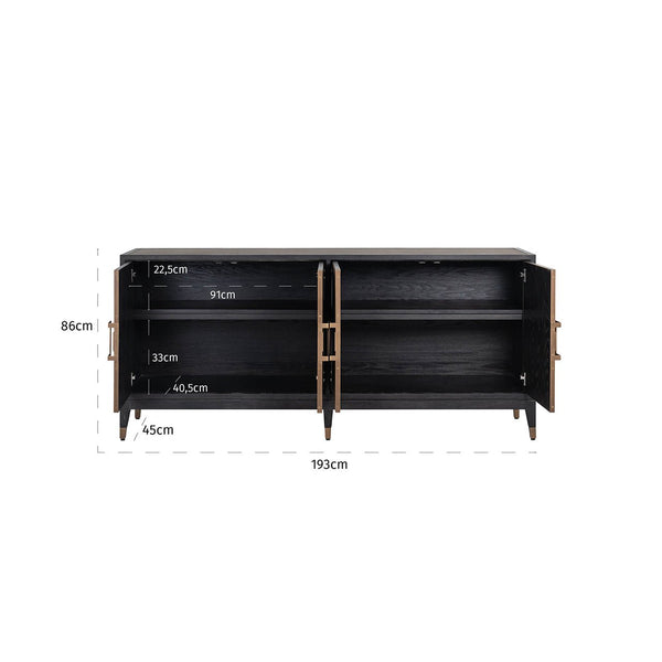 Ex - Display Bloomville Sideboard – Brass & Shagreen Finish - Canwell Interiors Limited - Xshowhome